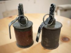 Two deactivated Polish RG-42 grenades, height 13 cm.