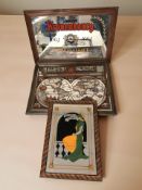 Three picture mirrors including Kronenbourg,