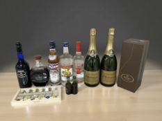 Several bottles of alcohol including two Magnum bottles of Charlemagne demi sec,