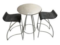 An aluminium bistro table, height 101 cm,