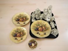 Four Aynsley Orchard Gold plates,