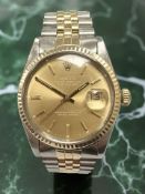 A gent's stainless steel and 18ct gold Rolex Oyster Perpetual DateJust automatic calendar centre