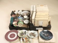 A quantity of Bradford Exchange collector's plates, ceramics including Maling,