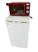 A Swan underbench freezer and Russell Hobbs microwave