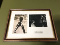A framed Sir Anthony Eden autograph with two monochrome photographic prints,