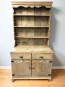 A Victorian pine kitchen dresser,