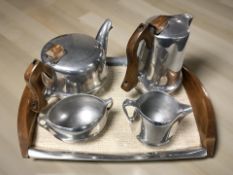 A four piece Picquot tea service and tray (5)