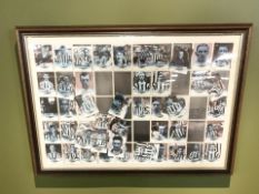 A framed group of Newcastle United collector's cards