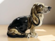 A ceramic figure of a Bassett hound,