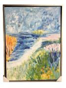 Danish School : View of a coast line, oil on canvas,