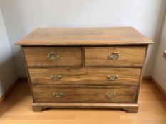 A reproduction hardwood four drawer chest in the Georgian style 115 cm x 59 cm x 80 cm