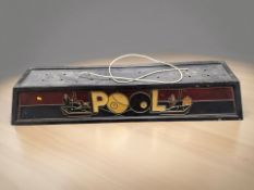 A pool table light,
