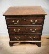 A 19th century mahogany three drawer chest,