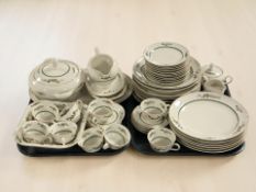 Approximately 54 pieces of German KPM Royal ivory tea and dinner wares