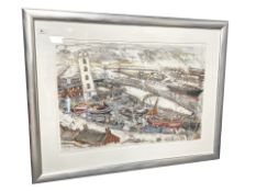 R Hobson : North Shields Fish Quay, watercolour, signed and dated '94,