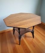 A late Victorian octagonal walnut occasional table,