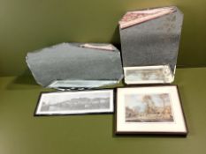 Two Art Deco frameless mirrors, largest 70 cm wide,