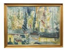 Continental School : Abstract landscape, oil on canvas,