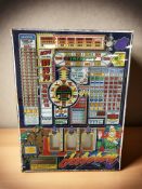 A Continental glass fruit machine panel 67 cm x 49 cm