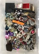A large quantity of costume bead necklaces, EPNS belt,