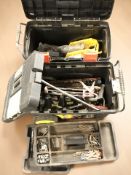 Two portable tool boxes and contents