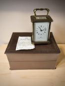 A Matthew Norman brass carriage timepiece in fitted box,