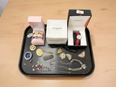 A Swiss Mondaine wristwatch, cased, together with costume jewellery, two lady's watches,