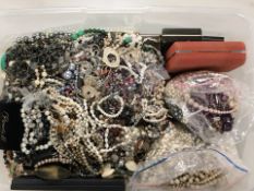 A large quantity of costume bead necklaces,