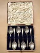 A set of six silver teaspoons,