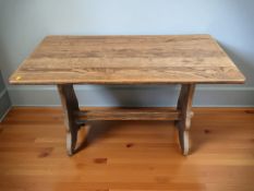 A 20th century oak refectory table,