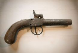 A 19th century percussion cap pocket pistol,