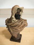 An Eduard Stellmacher (German, 1868 - 1945) Bohemia ceramic bust of an Arab, circa 1900,