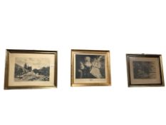 After Axel Holm : Rural village, monochrome etching, 28 cm x 39 cm,