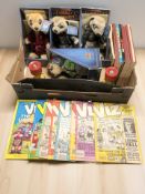 A group of Viz comics, Meerkat toys,