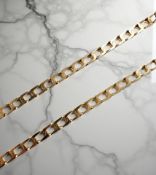 A 9ct yellow gold flat link necklace, length 52.5 cm CONDITION REPORT: 14.3g.