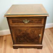 A reproduction yew wood low cabinet,