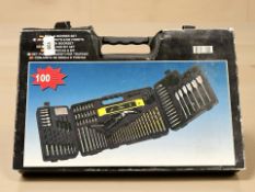 A drill bit set in box