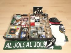 A collection of Al Jolson memorabilia and collectables, various drinking glasses, figurines,