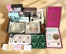 A group of cosmetics and fragrances.