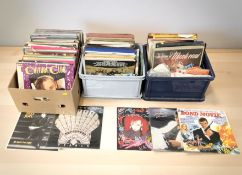 A collection of vinyl LP records, mixed artists including Michael Jackson, Culture Club,