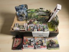 A group of modern toys and figurines including Hasbro Disney Star Wars, Max Steel, Ben 10, etc.