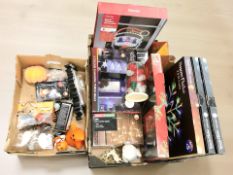 A quantity of Christmas lights and decorations.