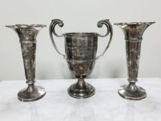 An EPNS twin-handled cup, inscribed 'The Black Watch Point-To-Point Open Pony Race Nov.