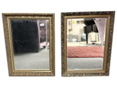 Two bevelled gilt framed mirrors, each approx. 48 cm x 63 cm.