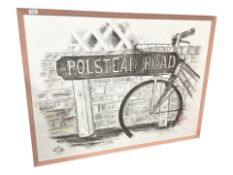Contemporary School : Polstead Road, charcoal, 106 cm x 79 cm.