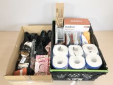 A quantity of household and kitchen wares, lady's clothing and accessories.