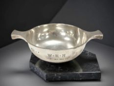 An Edwardian silver quaiche, Brook & Son, Edinburgh 1905, inscribed 'W.H.H. 12th Oct.