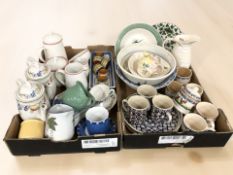 Assorted tea and dinner wares including Wedgwood, Villeroy & Boch, Brixton, etc.