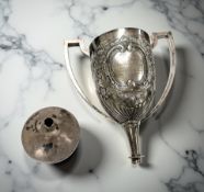 An Edwardian silver twin-handled cup, I S Greenberg & Co, Birmingham 1904,