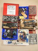 A large quantity of hand tools, g-clamps, socket wrench set, power cables, etc.